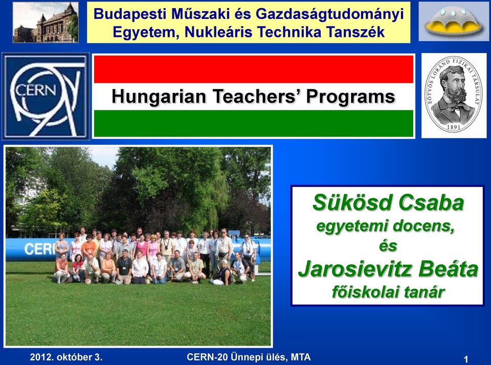 Hungarian Teachers Programs Sükösd Csaba