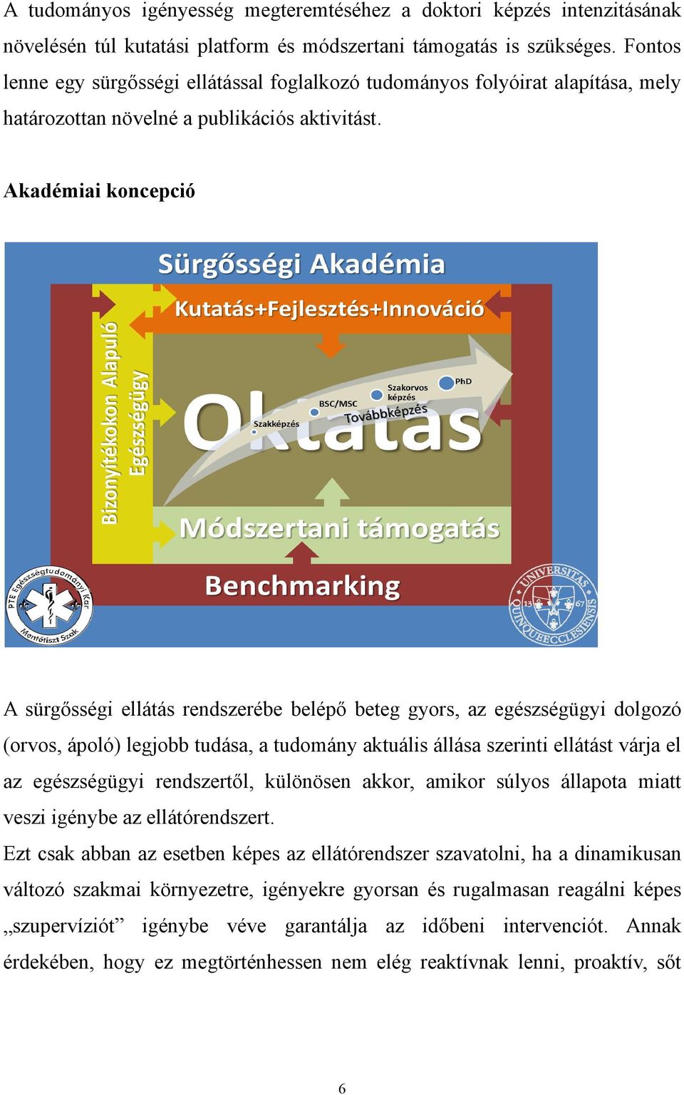 Akadémiai koncepció A sürgősségi ellátás rendszerébe belépő beteg gyors, az egészségügyi dolgozó (orvos, ápoló) legjobb tudása, a tudomány aktuális állása szerinti ellátást várja el az egészségügyi