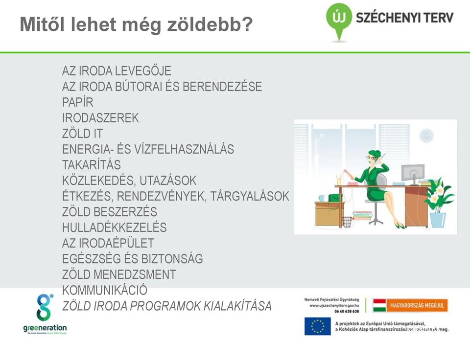 ENERGIA- ÉS VÍZFELHASZNÁLÁS TAKARÍTÁS KÖZLEKEDÉS, UTAZÁSOK ÉTKEZÉS, RENDEZVÉNYEK,