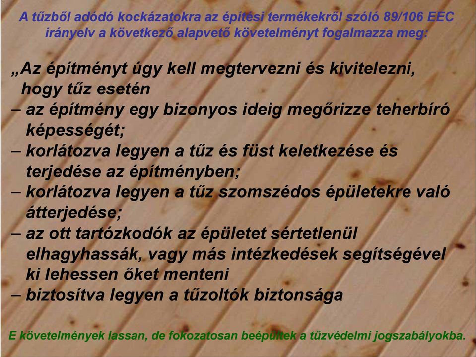 terjedése az építményben; korlátozva legyen a tűz szomszédos épületekre való átterjedése; az ott tartózkodók az épületet sértetlenül elhagyhassák, vagy más