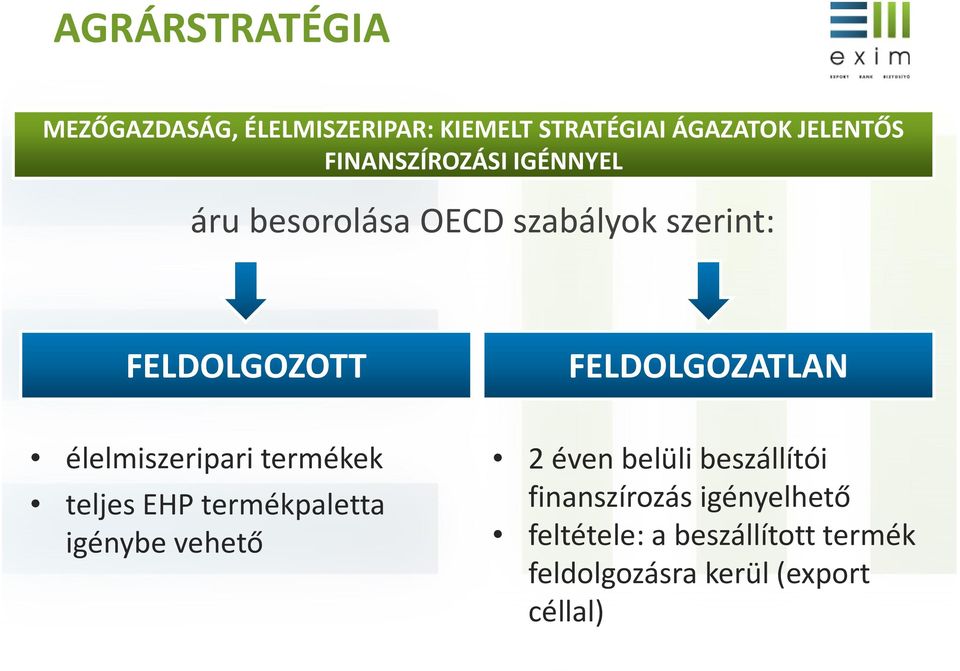 FELDOLGOZATLAN élelmiszeripari termékek teljes EHP termékpaletta igénybe vehető 2 éven