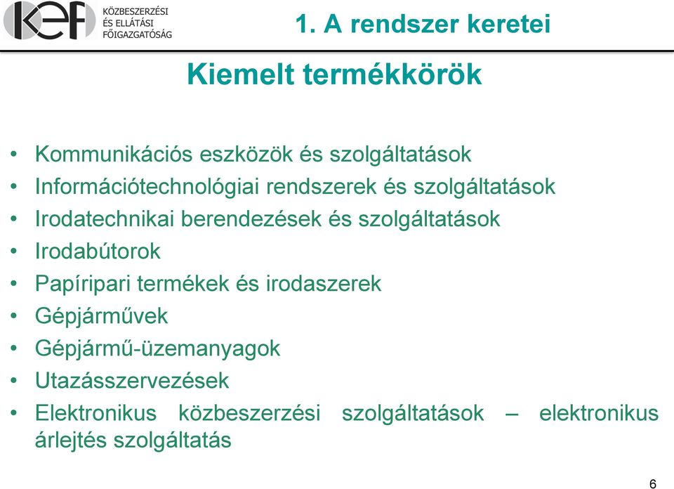 szolgáltatások Irodabútorok Papíripari termékek és irodaszerek Gépjárművek