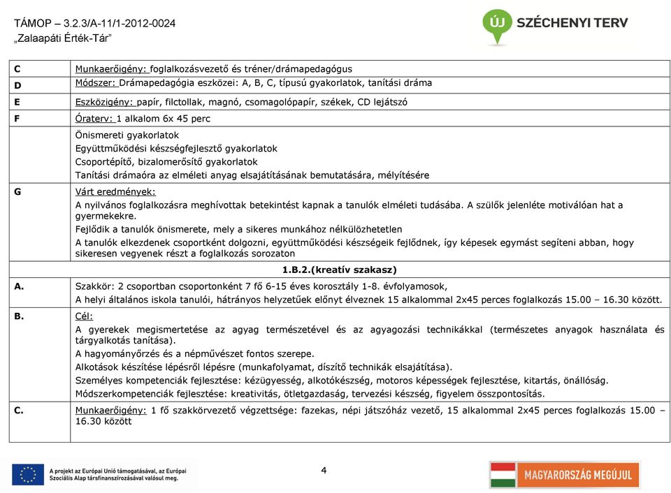 elsajátításának bemutatására, mélyítésére G Várt eredmények: A nyilvános foglalkozásra meghívottak betekintést kapnak a tanulók elméleti tudásába. A szülők jelenléte motiválóan hat a gyermekekre.