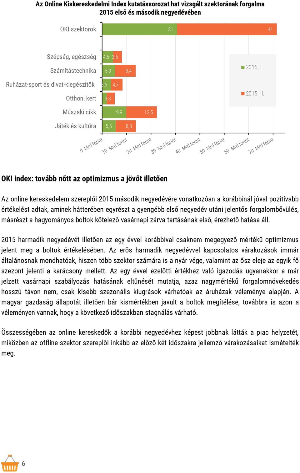 pozitívabb értékelést adtak, aminek hátterében egyrészt a gyengébb első negyedév utáni jelentős forgalombővülés, másrészt a hagyományos boltok kötelező vasárnapi zárva tartásának első, érezhető