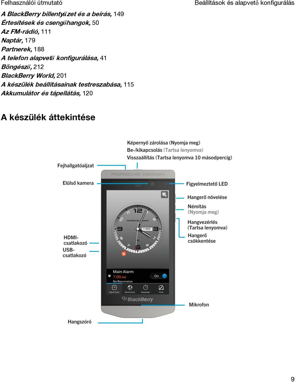 Böngésző, 212 BlackBerry World, 201 A készülék beállításainak testreszabása, 115