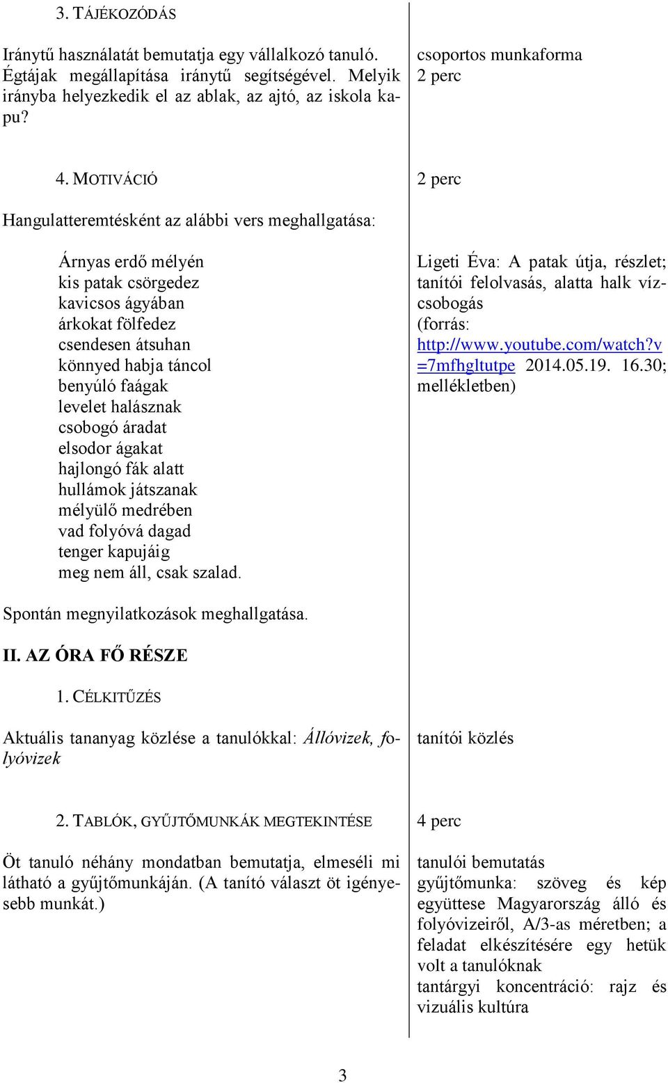 MOTIVÁCIÓ 2 perc Hangulatteremtésként az alábbi vers meghallgatása: Árnyas erdő mélyén kis patak csörgedez kavicsos ágyában árkokat fölfedez csendesen átsuhan könnyed habja táncol benyúló faágak