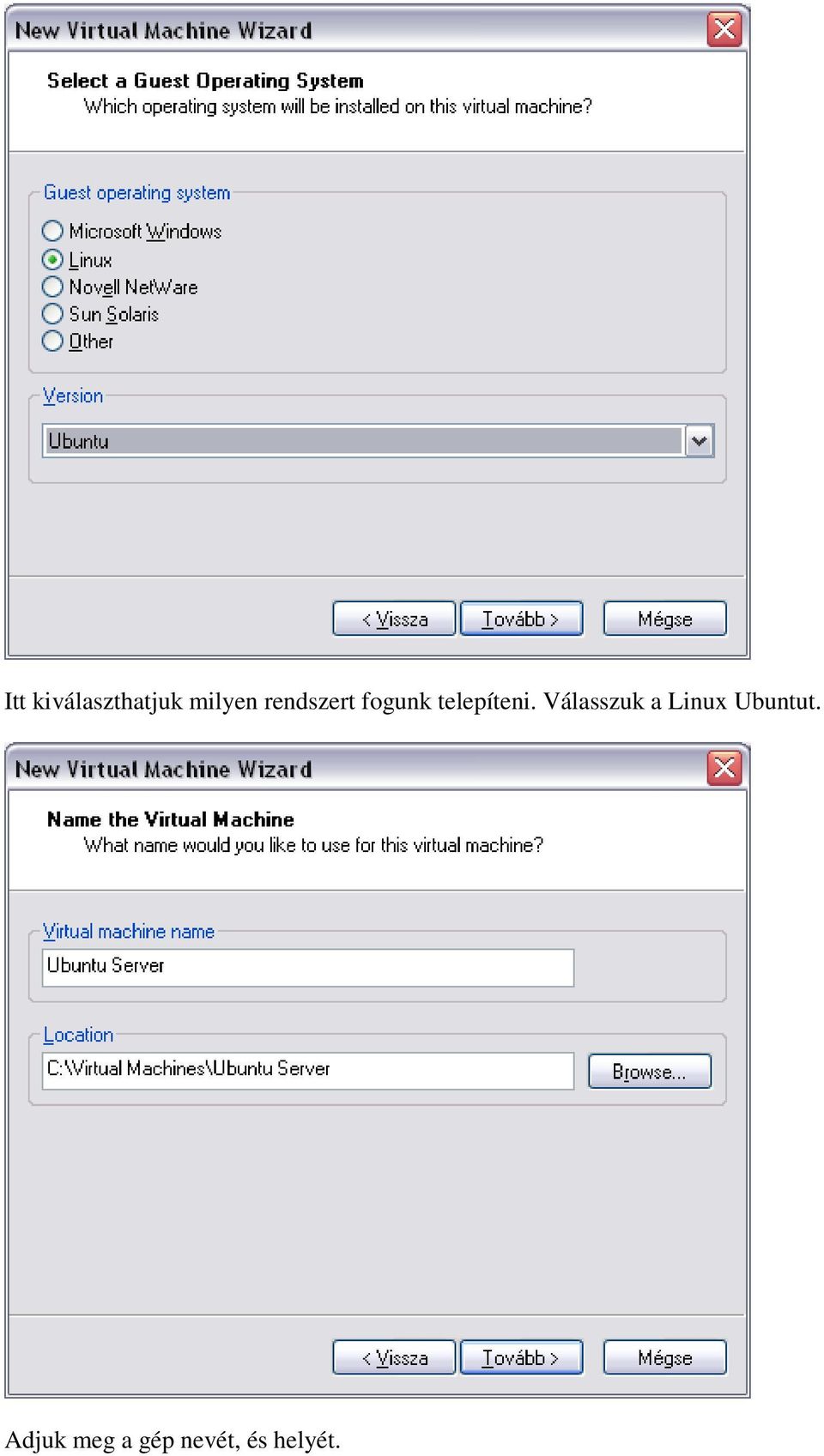 Válasszuk a Linux Ubuntut.