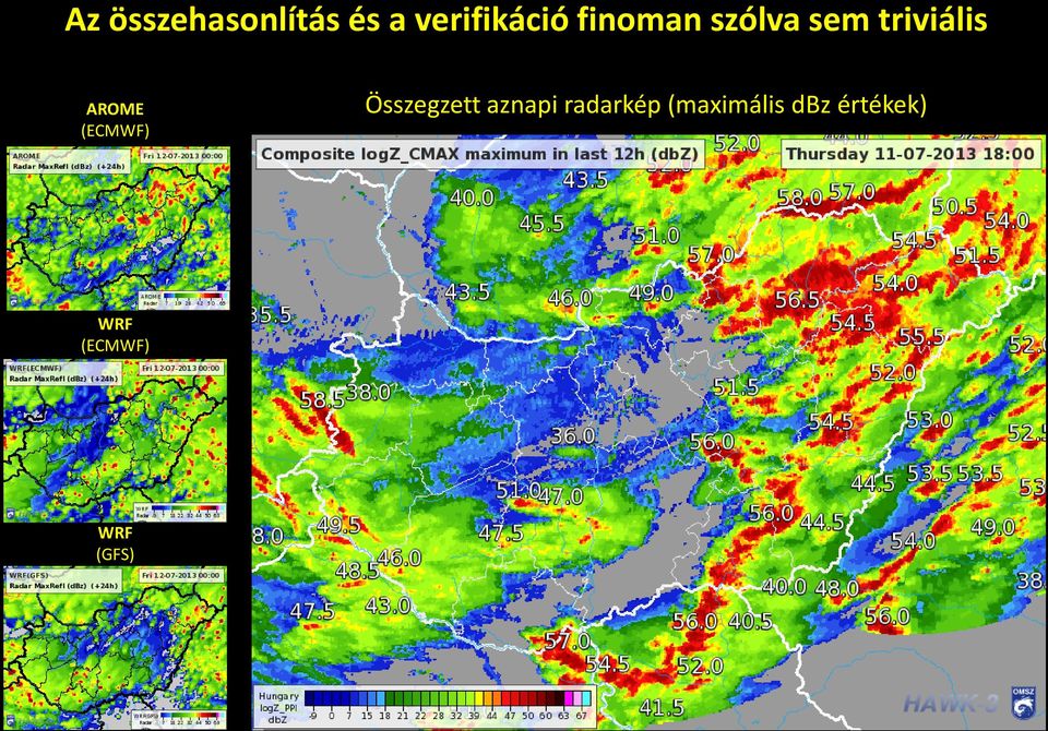 (ECMWF) Összegzett aznapi radarkép