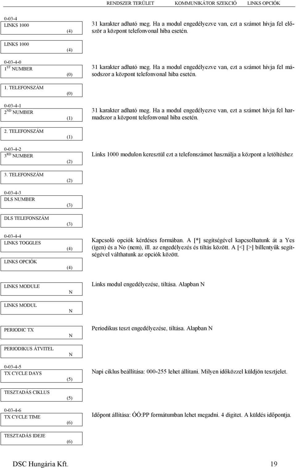 Ha a modul engedélyezve van, ezt a számot hívja fel másodszor a központ telefonvonal hiba esetén. 31 karakter adható meg.