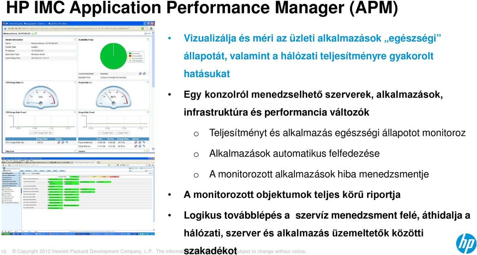 alkalmazás egészségi állapotot monitoroz Alkalmazások automatikus felfedezése A monitorozott alkalmazások hiba menedzsmentje A monitorozott