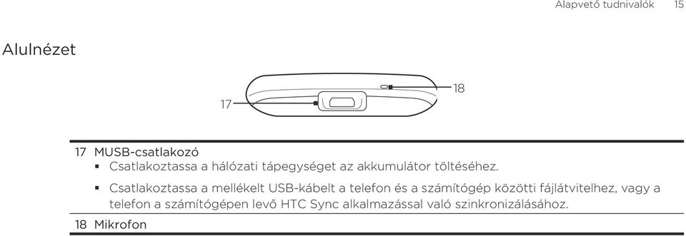 Csatlakoztassa a mellékelt USB-kábelt a telefon és a számítógép közötti