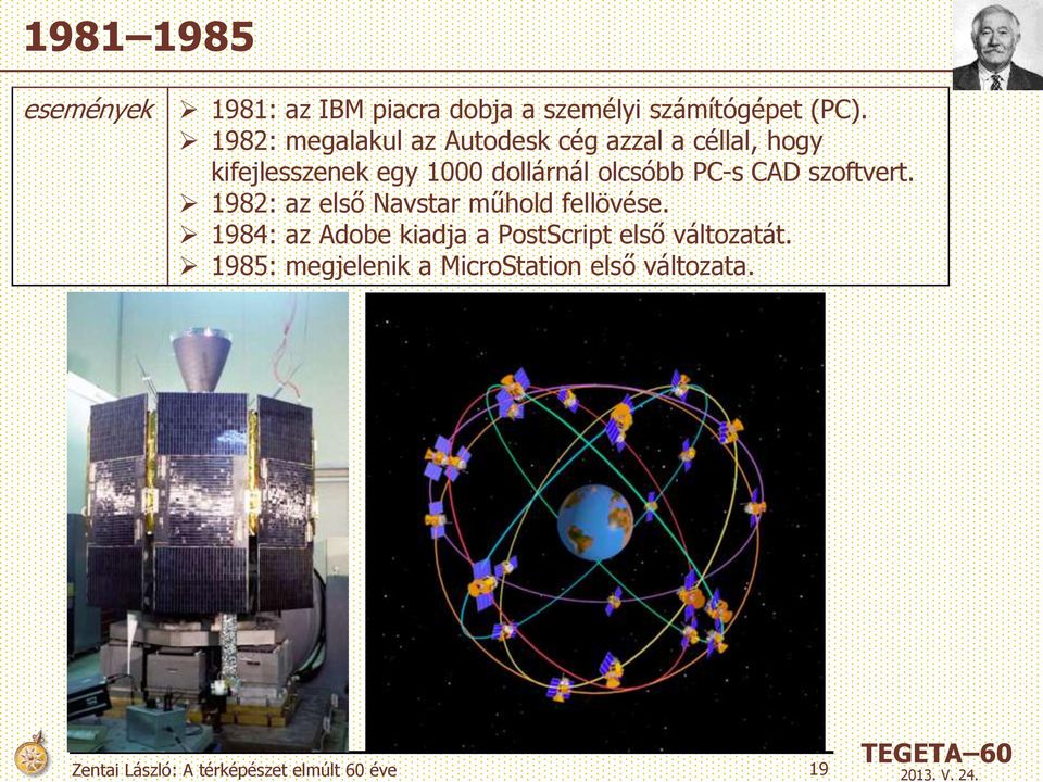 olcsóbb PC-s CAD szoftvert. 1982: az első Navstar műhold fellövése.