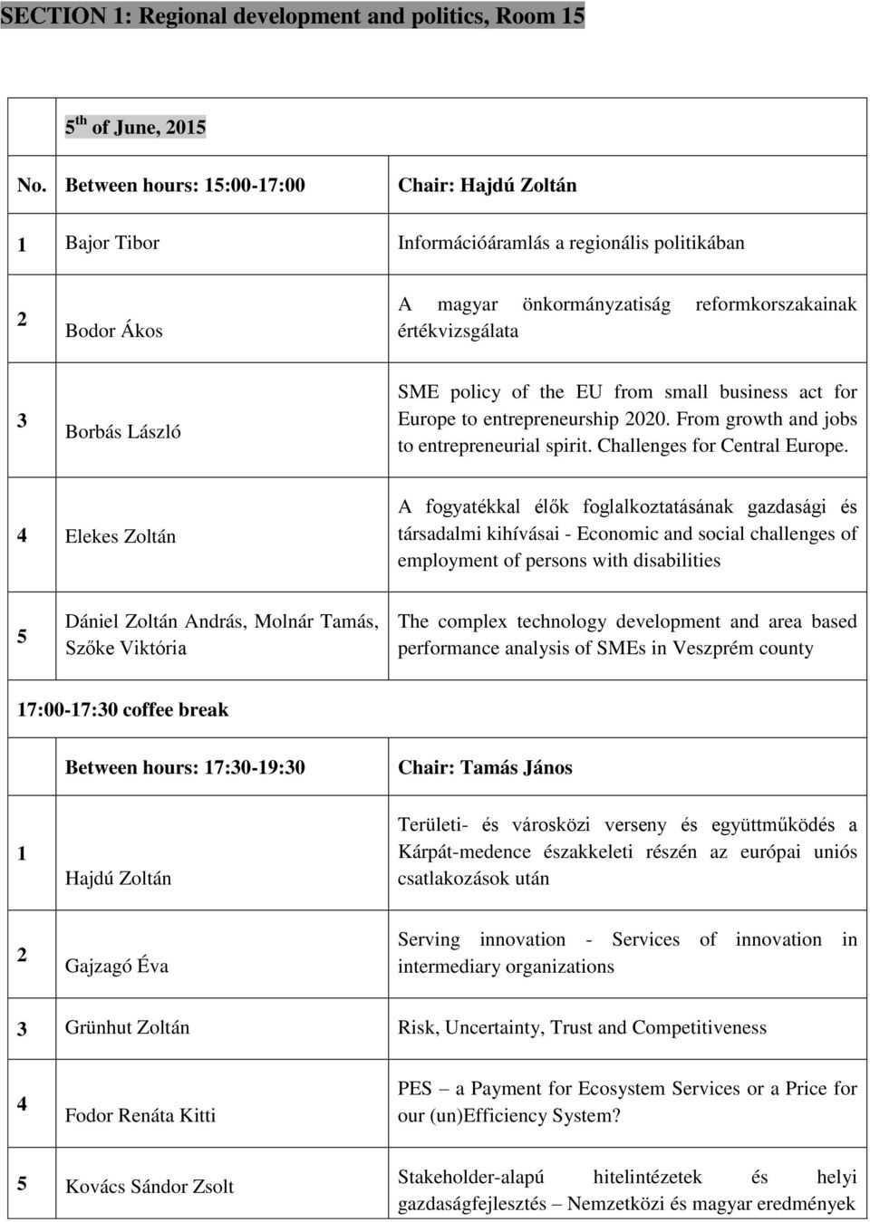 Challenges for Central Europe.