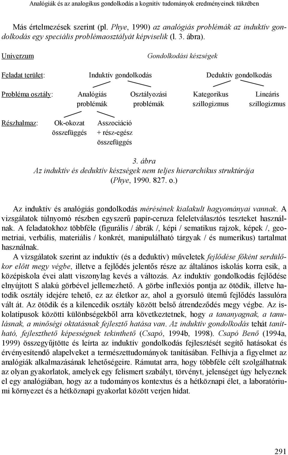 Univerzum Gondolkodási készségek Feladat terület: Induktív gondolkodás Deduktív gondolkodás Probléma osztály: Analógiás Osztályozási Kategorikus Lineáris problémák problémák szillogizmus szillogizmus