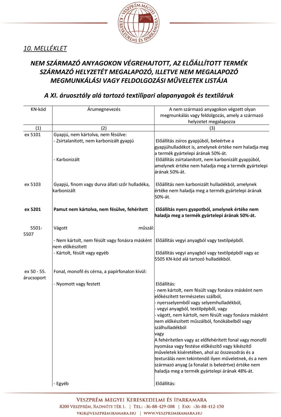 (3) ex 5101 Gyapjú, nem kártolva, nem fésülve: - Zsírtalanított, nem karbonizált gyapjú Előállítás zsíros gyapjúból, beleértve a gyapjúhulladékot is, amelynek értéke nem haladja meg a termék