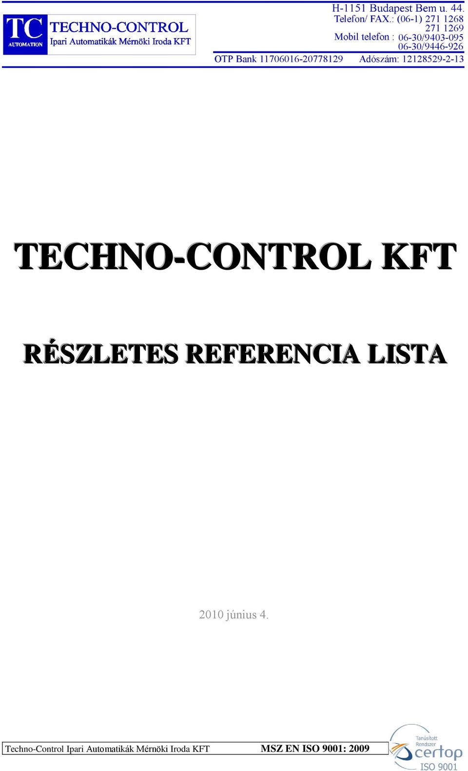 Techno-Control Ipari Automatikák