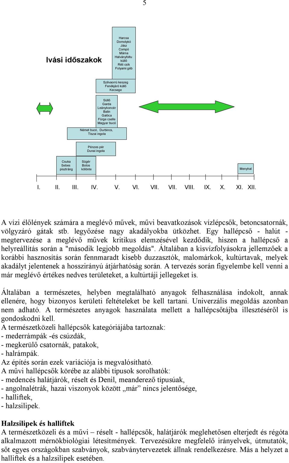 A vízi élőlények számára a meglévő művek, művi beavatkozások vízlépcsők, betoncsatornák, völgyzáró gátak stb. legyőzése nagy akadályokba ütközhet.