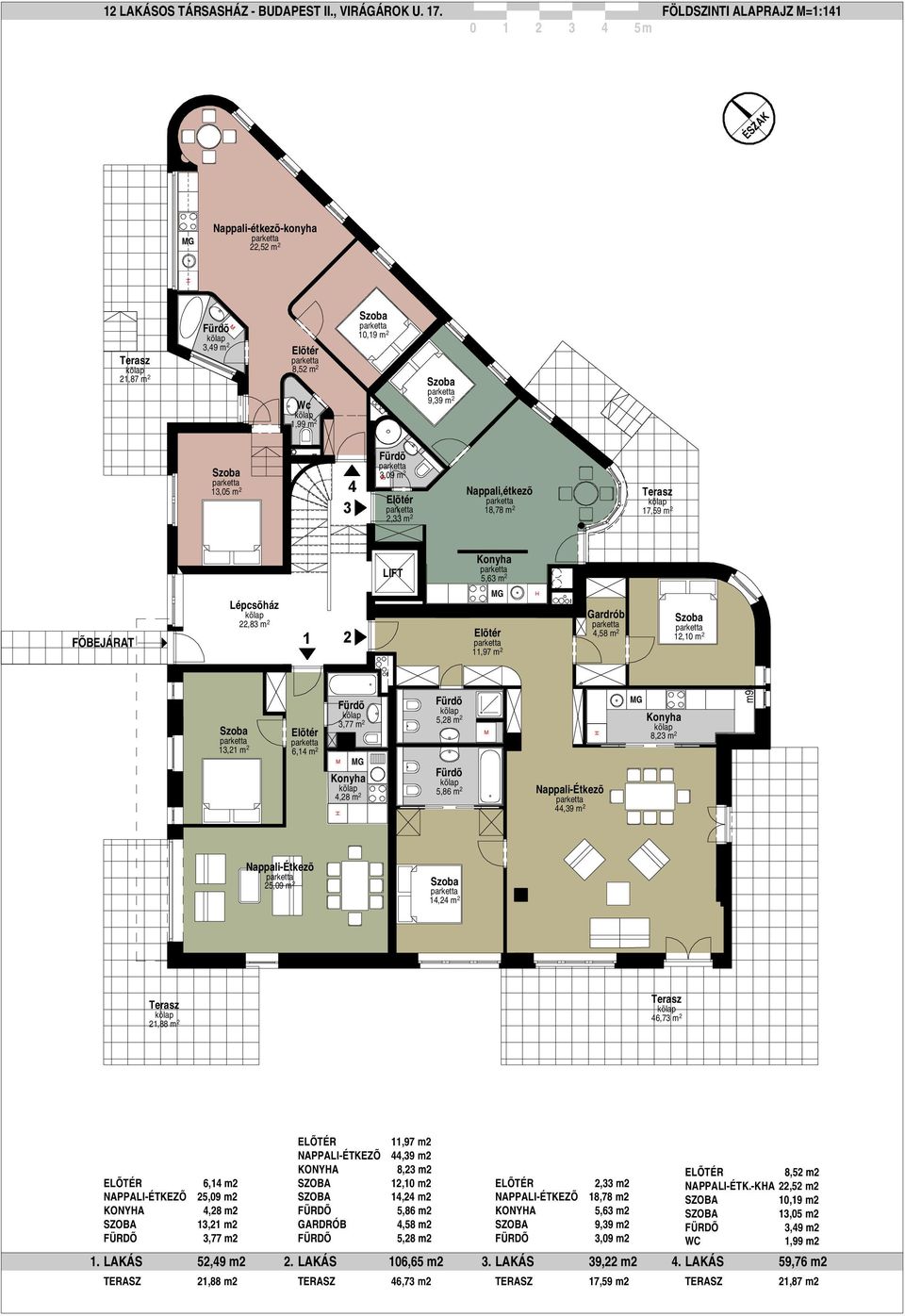 FÕBEJÁRAT 22,83 m 2 1 2 11,97 m 2 Gardrób 4,58 m 2 12,10 m 2 13,21 m 2 6,14 m 2 3,77 m 2 4,28 m 2 5,28 m 2 5,86 m 2 44,39 m 2 8,23 m 2 m95 25,09 m 2 14,24 m 2 21,88 m 2 46,73 m 2 KONYA 6,14 m2