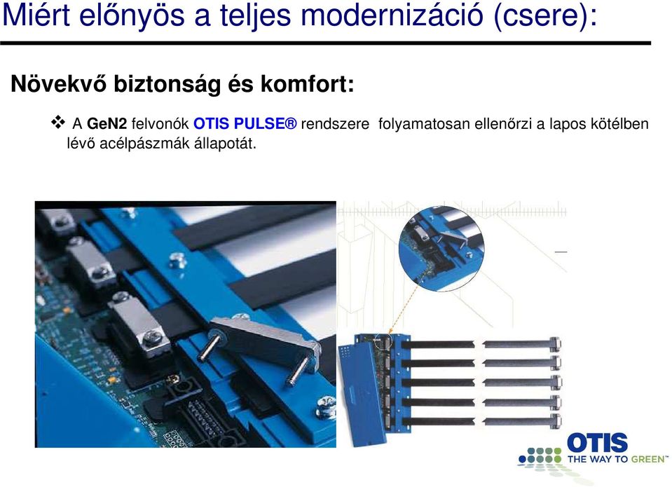 felvonók OTIS PULSE rendszere folyamatosan