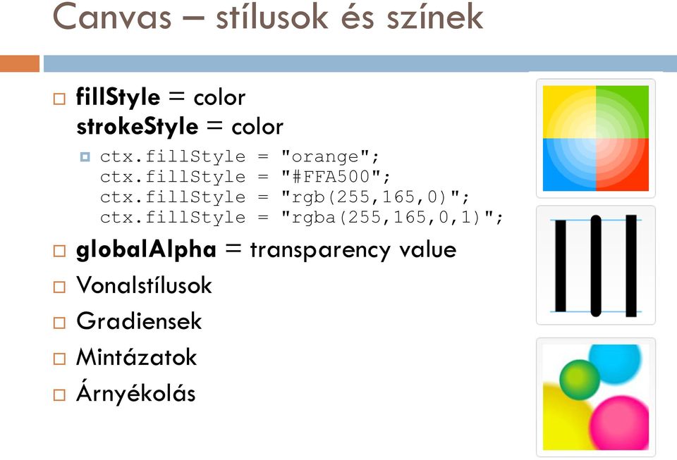 fillstyle = "rgb(255,165,0)"; ctx.