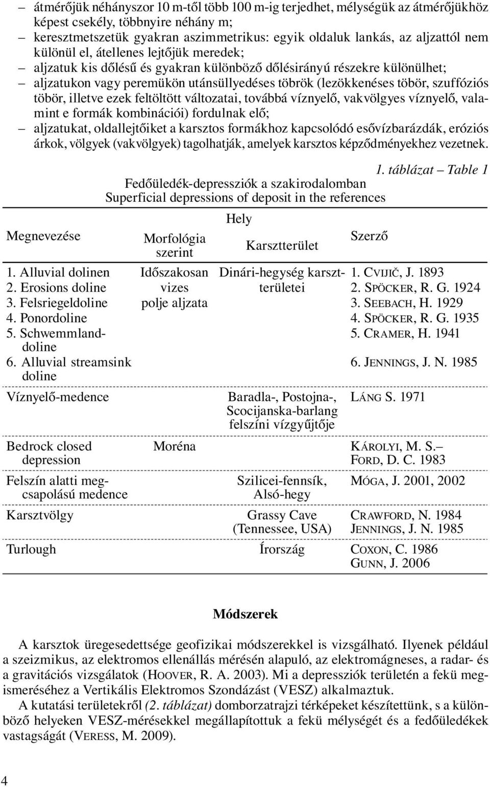 töbör, illetve ezek feltöltött változatai, továbbá víznyelő, vakvölgyes víznyelő, valamint e formák kombinációi) fordulnak elő; aljzatukat, oldallejtőiket a karsztos formákhoz kapcsolódó