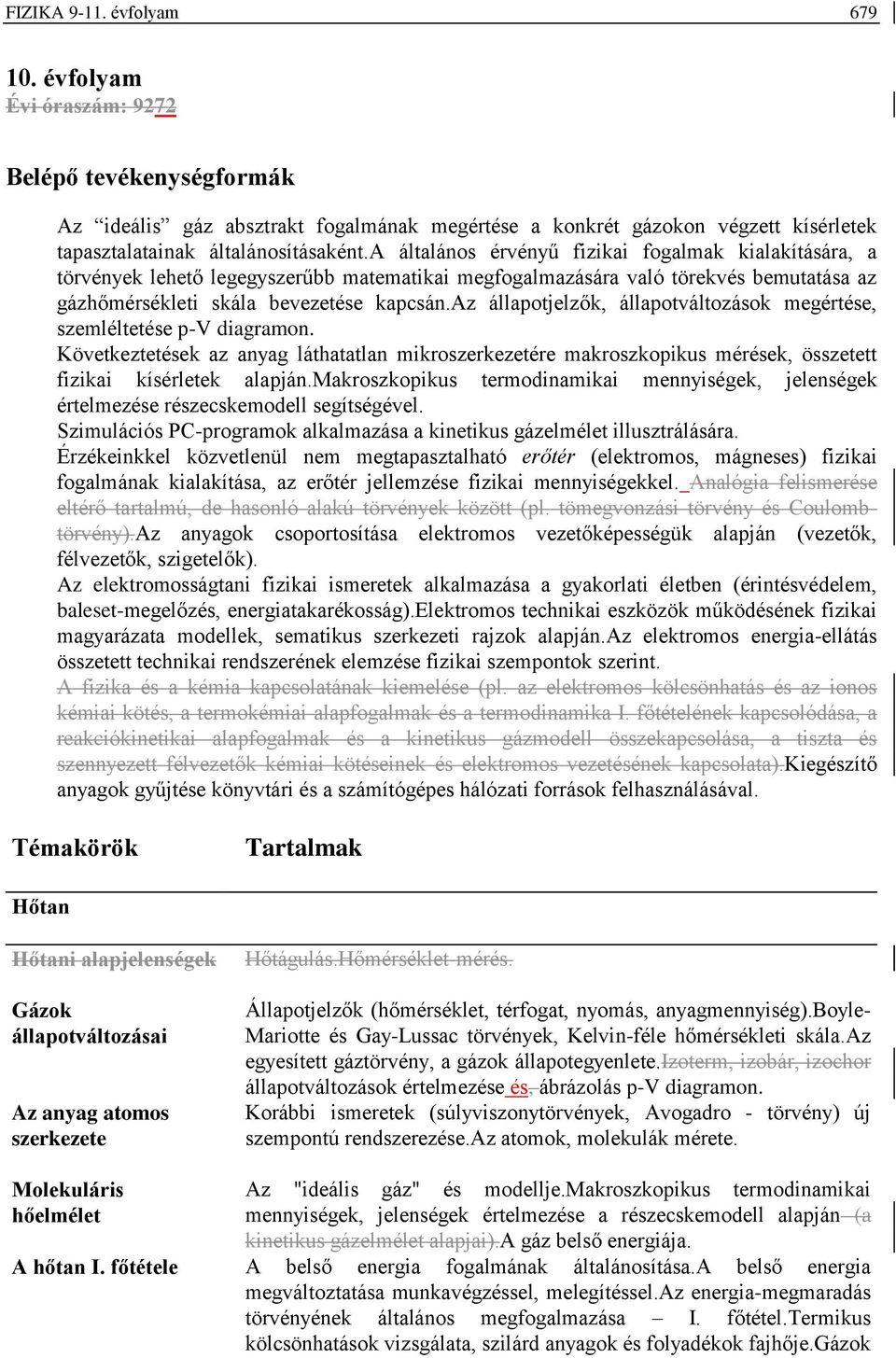 a általános érvényű fizikai fogalmak kialakítására, a törvények lehető legegyszerűbb matematikai megfogalmazására való törekvés bemutatása az gázhőmérsékleti skála bevezetése kapcsán.