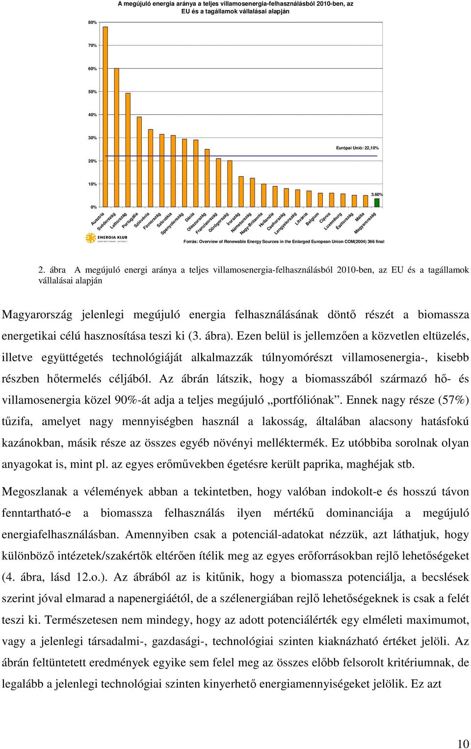 Lengyelország Litvánia Belgium Ciprus Luxemburg Észtország Málta Magyarország Forrás: Overview of Renewable Energy Sources in the Enlarged European Union COM(2004) 366 final 2.