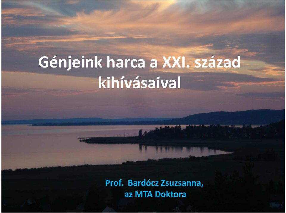 XXI. század kihívásaival Prof.