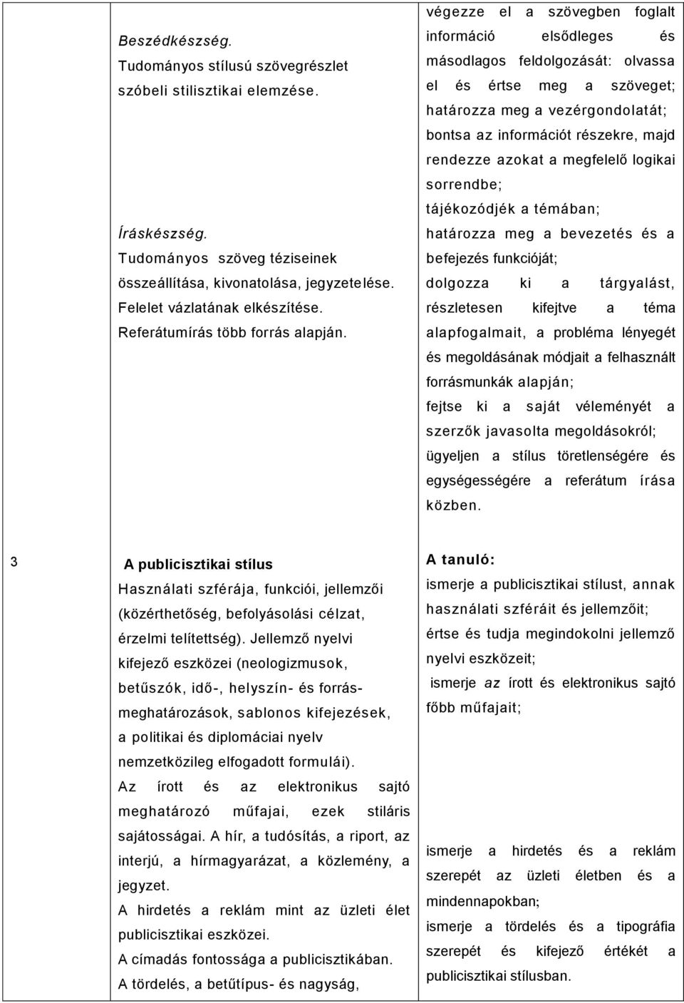 végezze el a szövegben foglalt információ elsődleges és másodlagos feldolgozását: olvassa el és értse meg a szöveget; határozza meg a vezérgondolatát; bontsa az információt részekre, majd rendezze