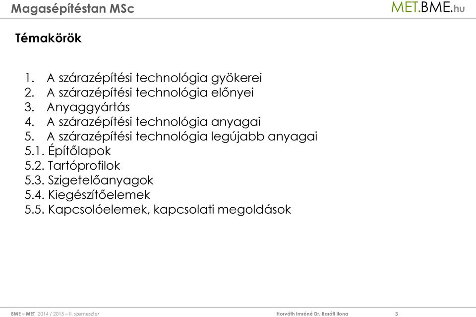 A szárazépítési technológia anyagai 5.