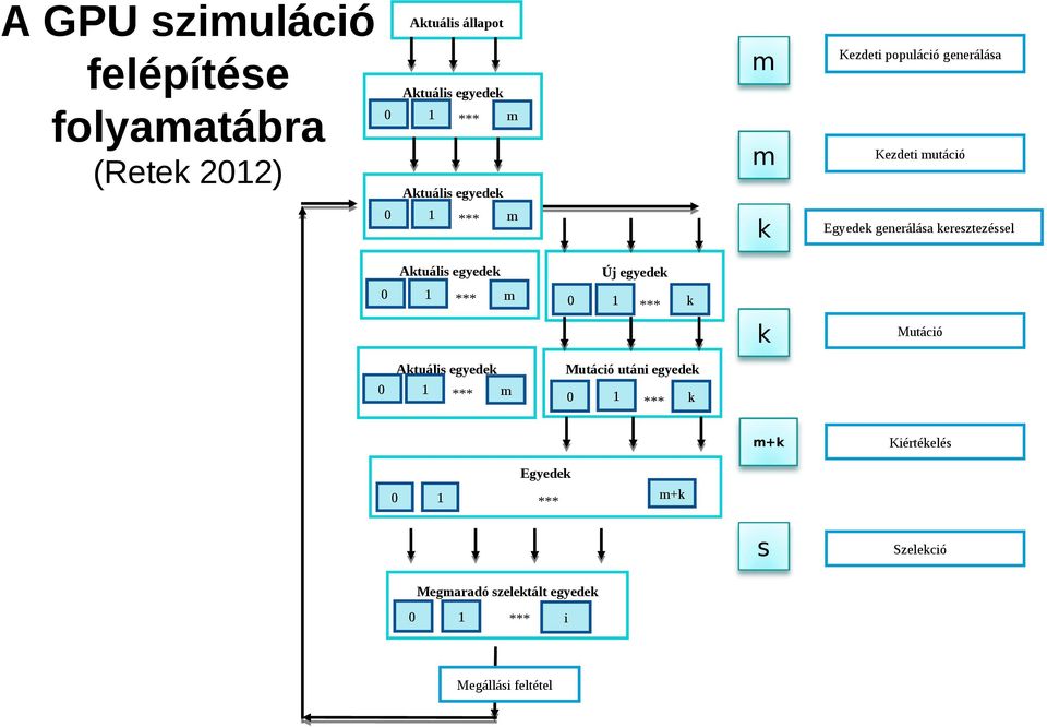 keresztezéssel k Mutáció (Retek 22) Új egyedek k Mutáció utáni