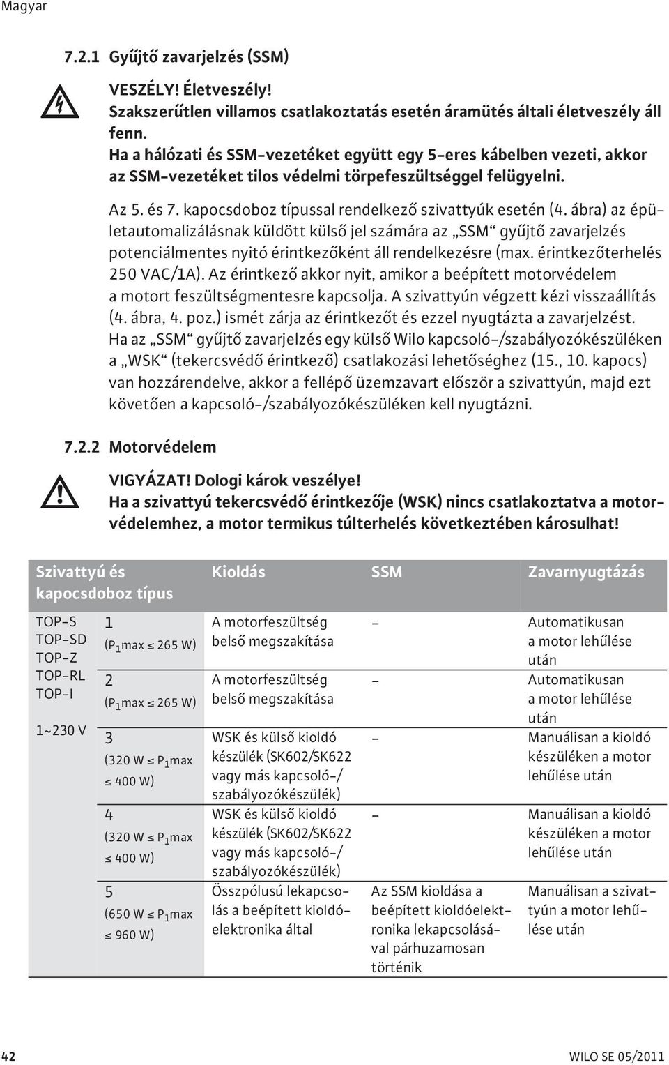 ábra) az épületautomalizálásnak küldött küls jel számára az SSM gy jt zavarjelzés potenciálmentes nyitó érintkez ként áll rendelkezésre (max. érintkez terhelés 250 VAC/1A).