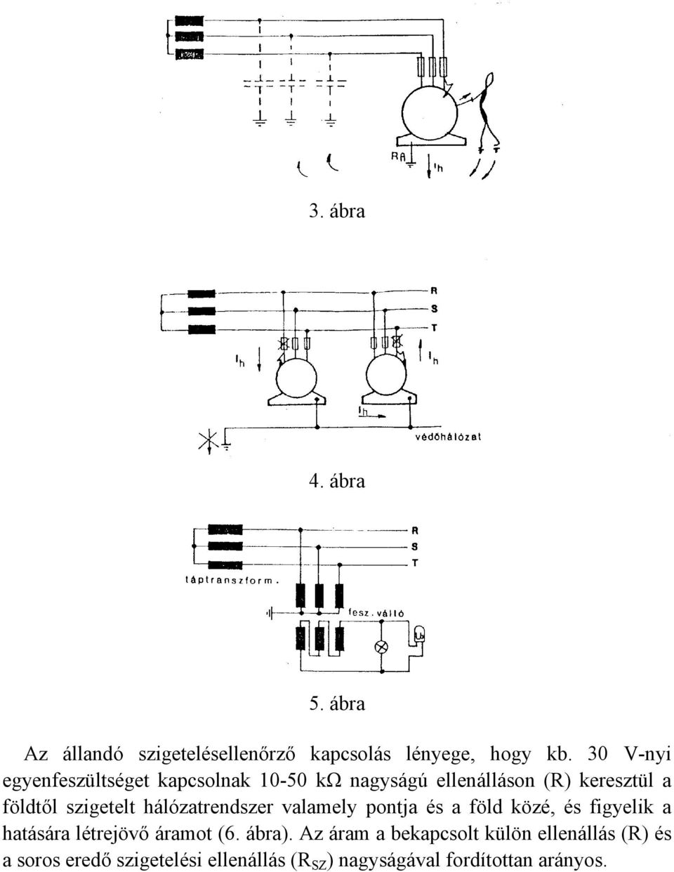 szigetelt hálózatrendszer valamely pontja és a föld közé, és figyelik a hatására létrejövő áramot (6.