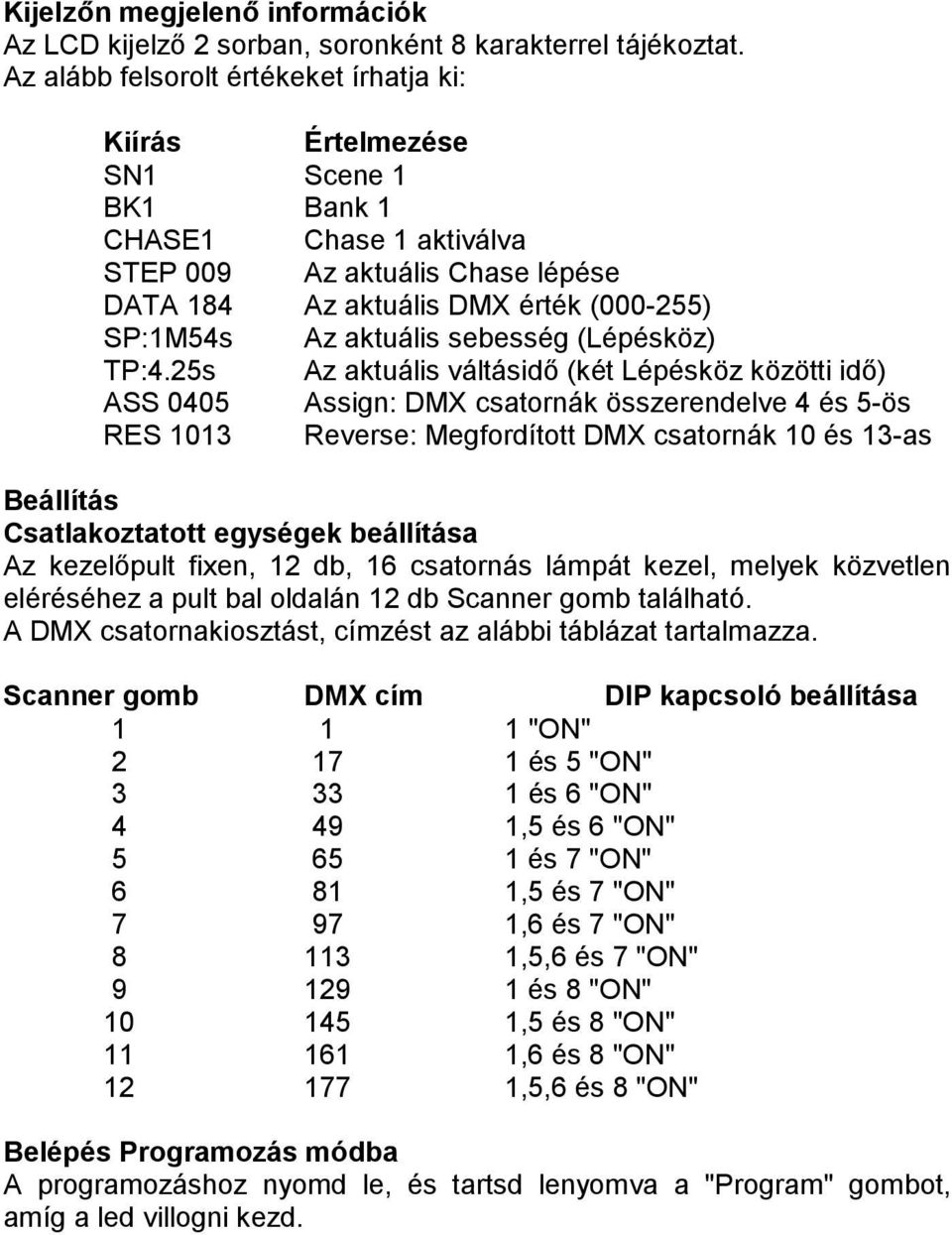 aktuális sebesség (Lépésköz) TP:4.