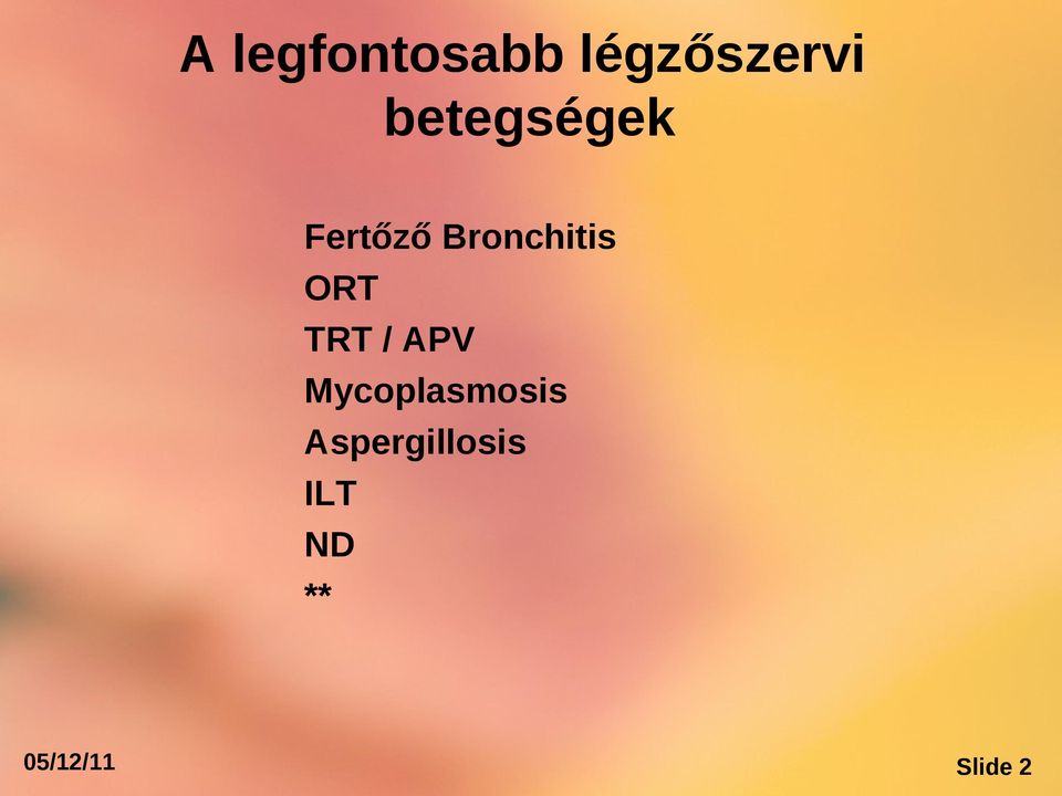 Bronchitis ORT TRT / APV