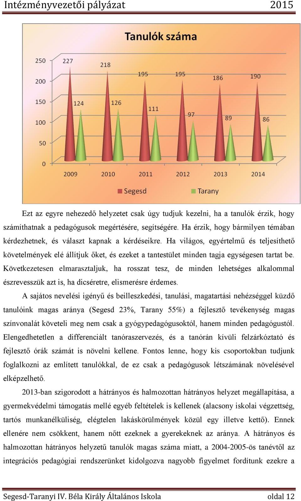 Ha világos, egyértelmű és teljesíthető követelmények elé állítjuk őket, és ezeket a tantestület minden tagja egységesen tartat be.