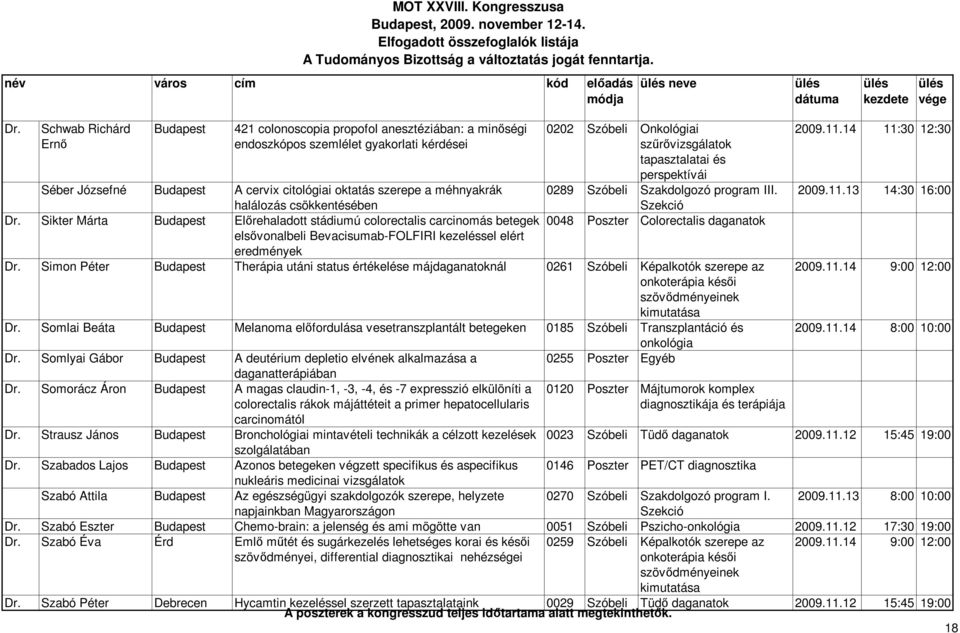 Szóbeli Szakdolgozó program III. 0048 Poszter Colorectalis Séber Józsefné Budapest A cervix citológiai oktatás szerepe a méhnyakrák halálozás csökkentésében Dr.