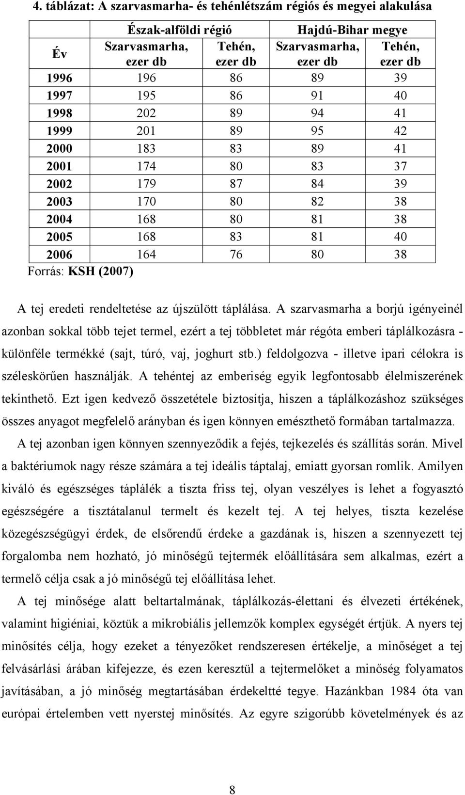 (2007) A tej eredeti rendeltetése az újszülött táplálása.