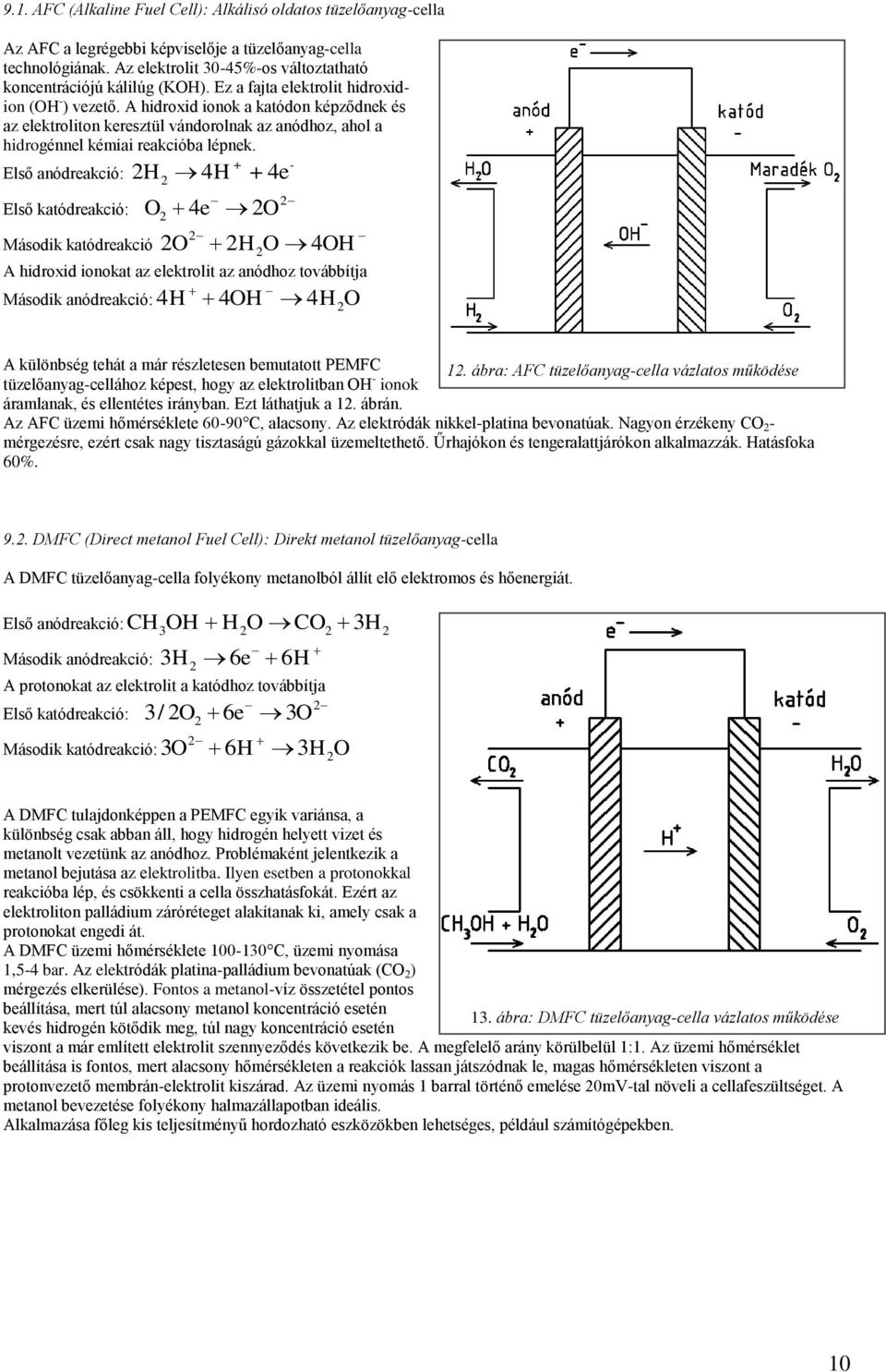 A hidroxid ionok a katódon képződnek és az elektroliton keresztül vándorolnak az anódhoz, ahol a hidrogénnel kémiai reakcióba lépnek.