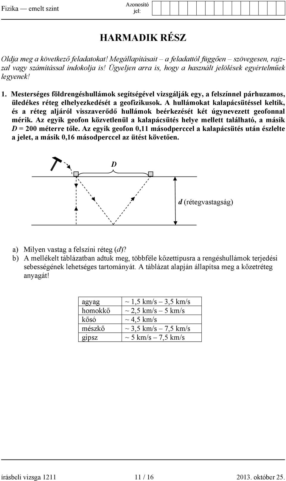 Mesterséges földrengéshullámok segítségével vizsgálják egy, a felszínnel párhuzamos, üledékes réteg elhelyezkedését a geofizikusok.