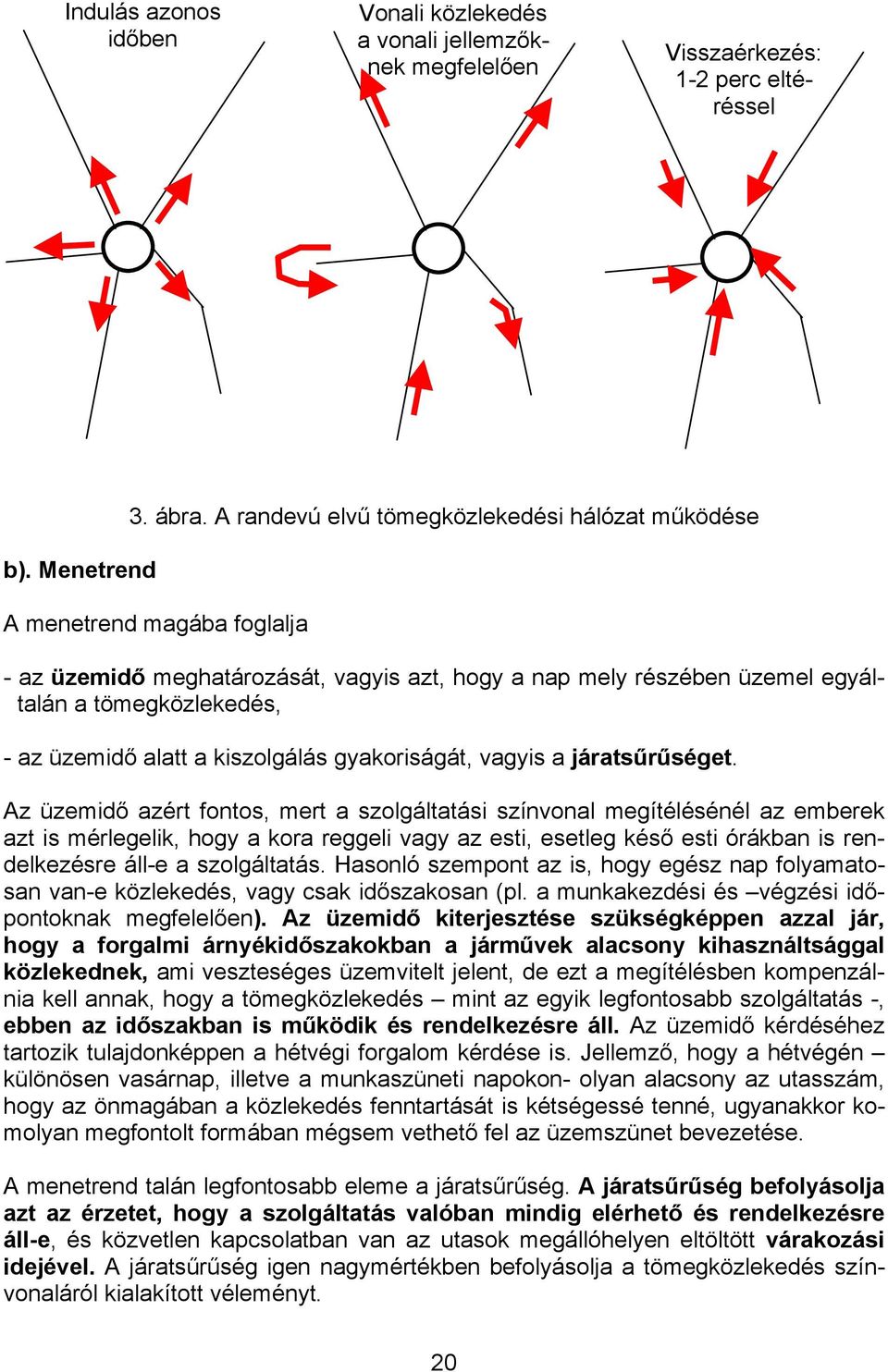 a kiszolgálás gyakoriságát, vagyis a járatsűrűséget.