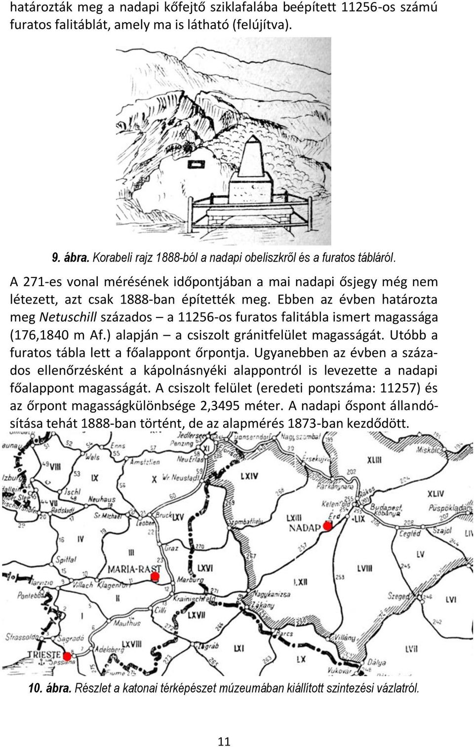 Ebben az évben határozta meg Netuschill százados a 11256-os furatos falitábla ismert magassága (176,1840 m Af.) alapján a csiszolt gránitfelület magasságát.