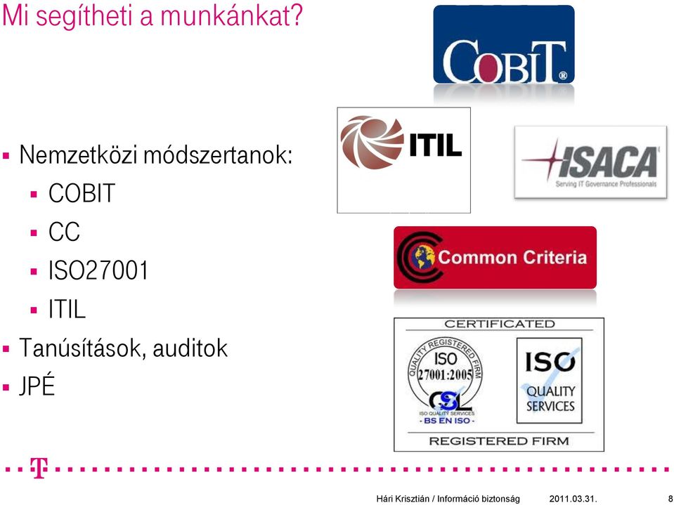 COBIT CC ISO27001 ITIL