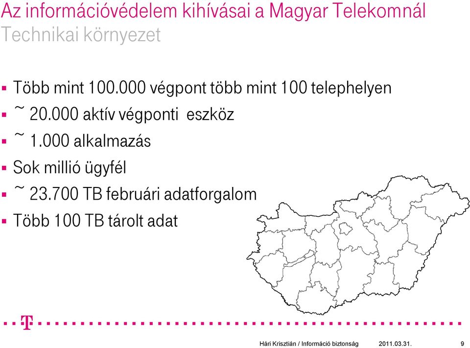 000 végpont több mint 100 telephelyen ~ 20.