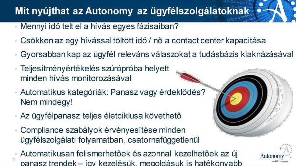 Teljesítményértékelés szúrópróba helyett minden hívás monitorozásával Automatikus kategóriák: Panasz vagy érdeklődés? Nem mindegy!