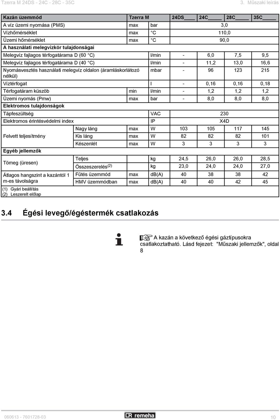 fajlagos térfogatárama D (0 C) l/min -,0 7, 9, Melegvíz fajlagos térfogatárama D (0 C) l/min - 11,2 13,0 1, Nyomásvesztés használati melegvíz oldalon (áramláskorlátozó nélkül) mbar - 9 123 21