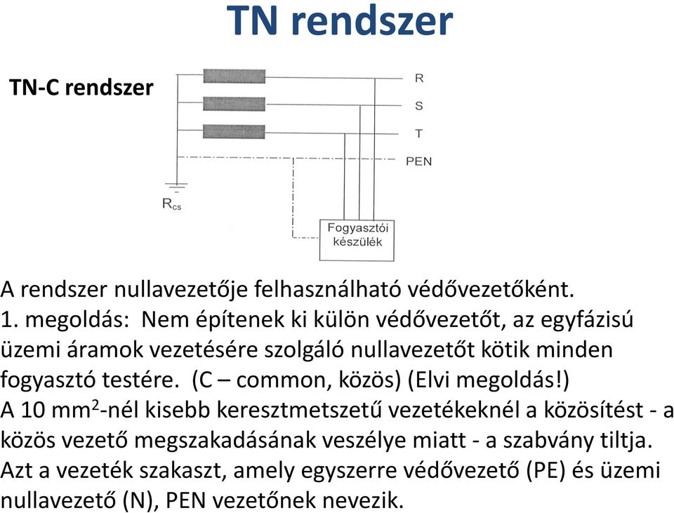 fogyasztó testére. (C common, közös) (Elvi megoldás!