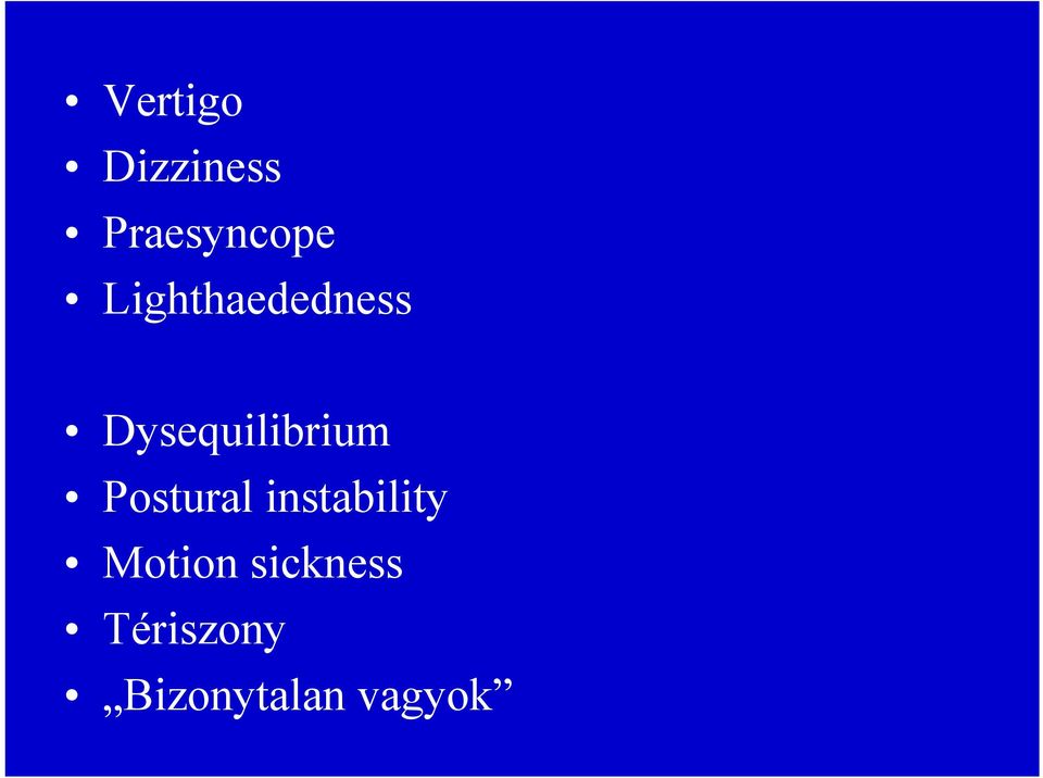 Postural instability Motion