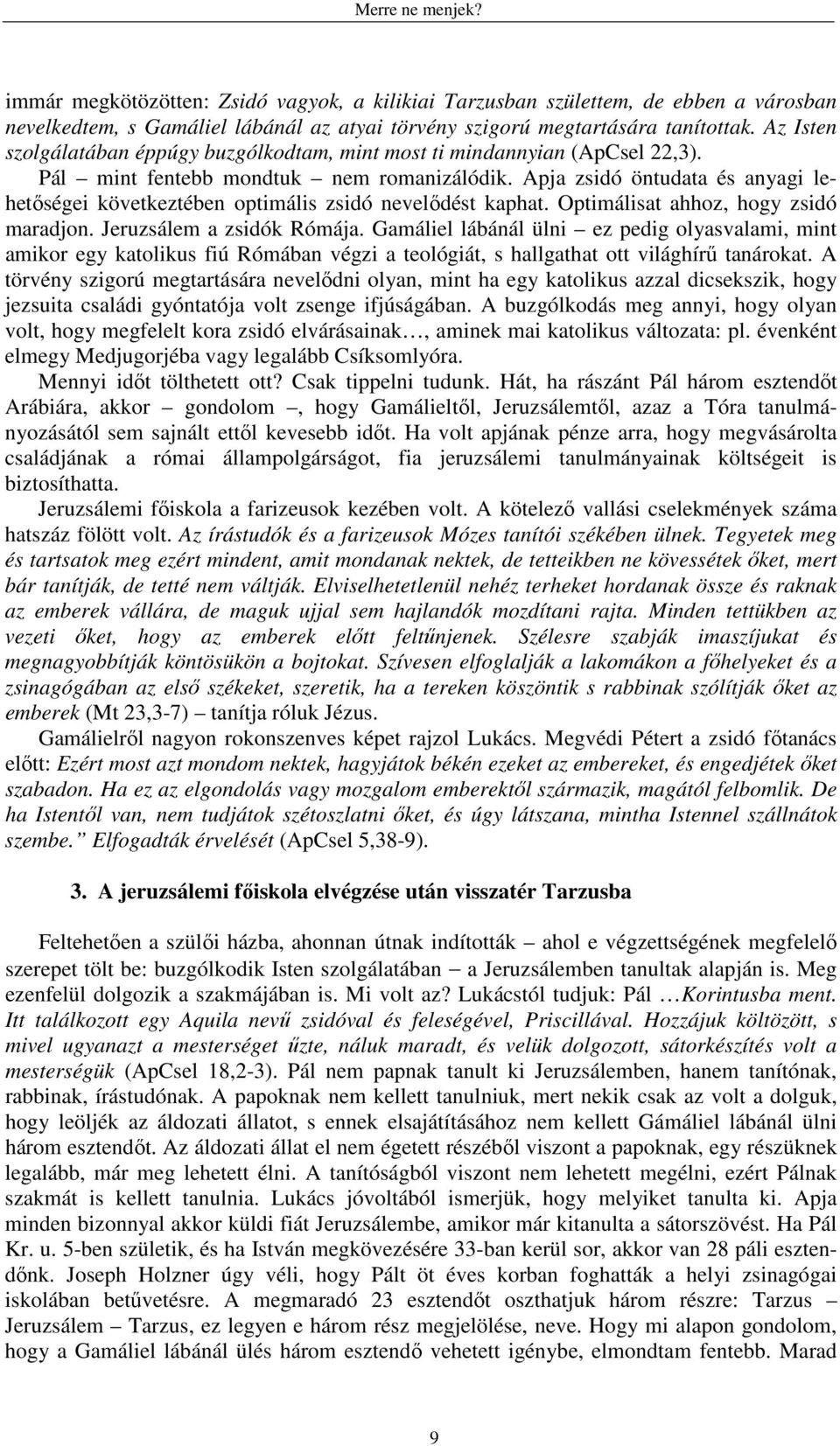 Apja zsidó öntudata és anyagi lehetőségei következtében optimális zsidó nevelődést kaphat. Optimálisat ahhoz, hogy zsidó maradjon. Jeruzsálem a zsidók Rómája.