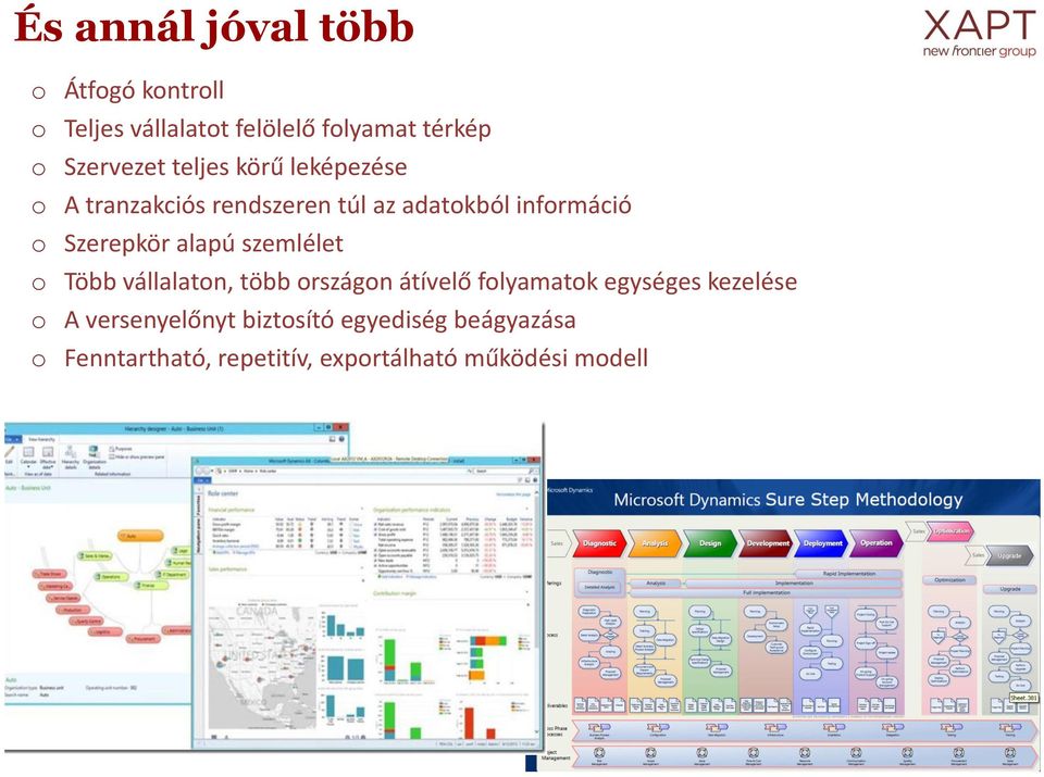 Szerepkör alapú szemlélet o Több vállalaton, több országon átívelő folyamatok egységes